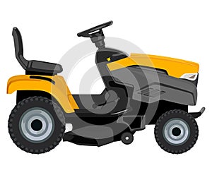 Yellow lawn mower