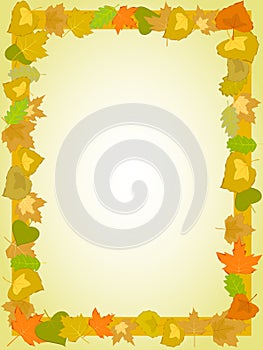 Yellow leaf rectangle frame