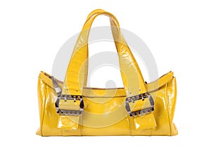Yellow leather woman bag