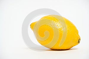 Yellow lemon fruit white background