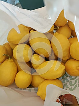 Yellow lemons limones photo