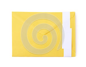 Yellow letter envelope isolated