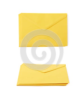 Yellow letter envelope isolated