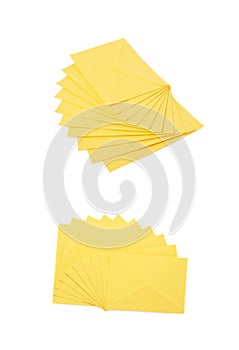 Yellow letter envelope isolated