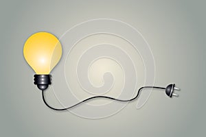 Yellow light bulb. Ideas inspiration concept of business finance or goal to success, Creative idea and innovation.