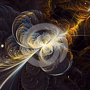 Yellow Light Phoenix Fractal Art