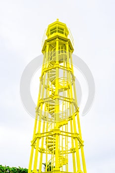 Yellow lighthouse at Fortaleza San Felipe