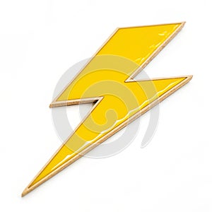 Yellow lightning bolt isolated on white background