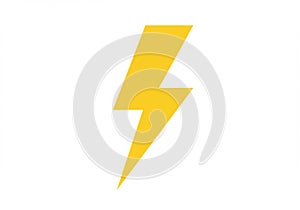 Yellow lightning bolt symbol with sharp, angular edges on a plain white background.
