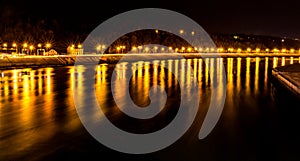 Yellow lights reflections