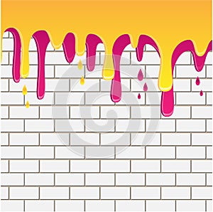 Yellow and lilac paint