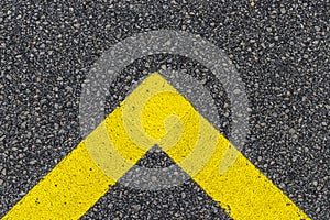 Yellow line. Road marking