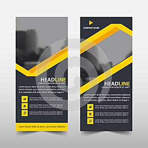 Yellow line roll up business brochure flyer banner design , cover presentation abstract geometric background,