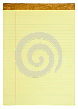 Yellow Lined Legal Pad photo