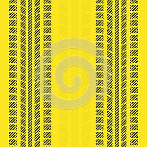 Yellow lines tire track background