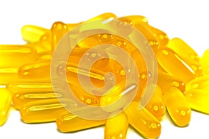 Yellow liquid medicine capsules