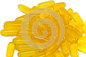 Yellow liquid medicine capsules