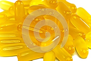 Yellow liquid medicine capsules