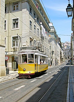 Yellow Lisbon tram