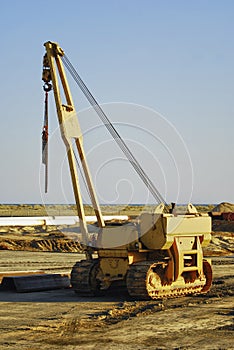 Yellow loader excavator