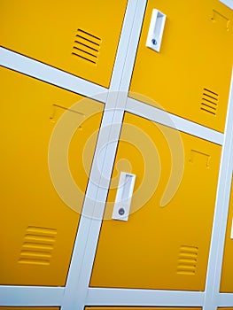 yellow locker door photo