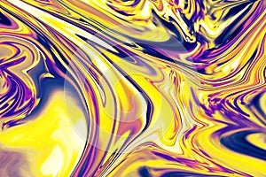 Yellow & magenta marbling background. Luxury swirly marble texture. Beautiful & sparkling agate texture. Modern trendy backdrop.