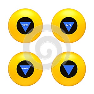 Yellow Magic Ball with Different Prediction. 3d Rendering