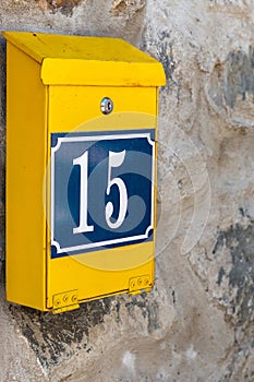 Yellow mailbox postbox