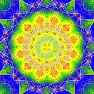 Yellow mandala background. Colorful image