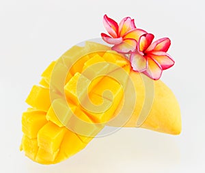 Yellow mango isolated on a white background