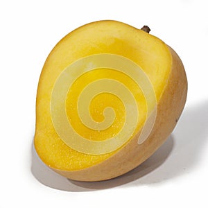 Yellow mango on white background