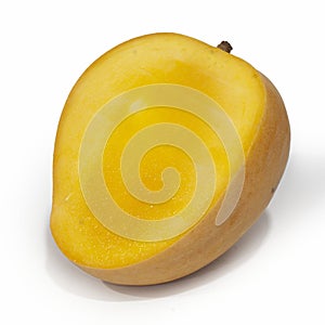 Yellow mango on white background