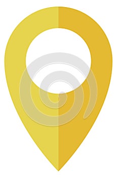 Yellow map pin. Location point. Geography symbol