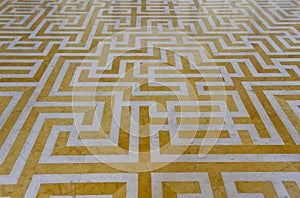 Yellow marble decorated floor