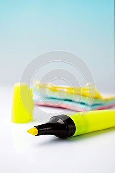 Yellow marker with a stickers