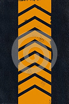 Yellow marking on black asphalt