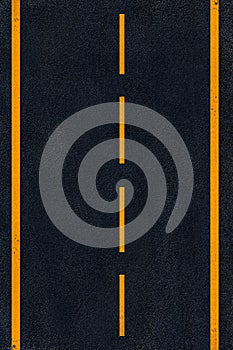 Yellow marking on black asphalt