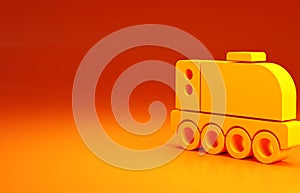 Yellow Mars rover icon isolated on orange background. Space rover. Moonwalker sign. Apparatus for studying planets