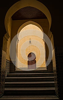 Yellow mausoleum in Meknes