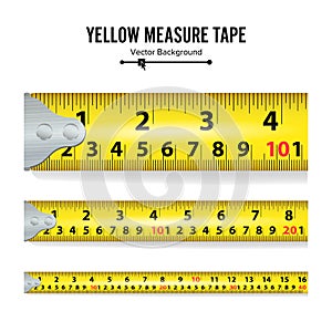 Yellow Measure Tape On White Background Vector