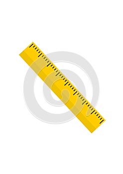 Yellow measurement ruler isolated clipart