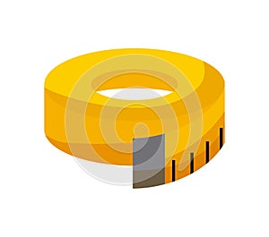 Yellow measurement tape icon