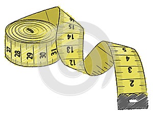 Yellow measuring tape photo