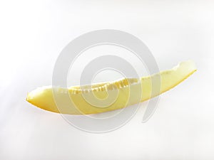 Yellow melon, white background. Vegetarian, diet food, isolated photo