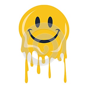 yellow melting emoticon on a white background.