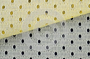 Yellow mesh sport wear fabric textile background pattern