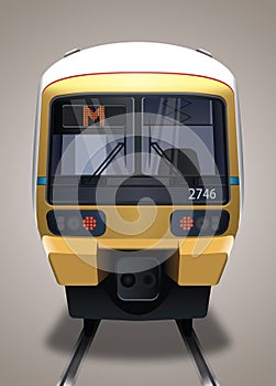 Yellow metro train