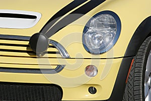 Yellow Mini Cooper car