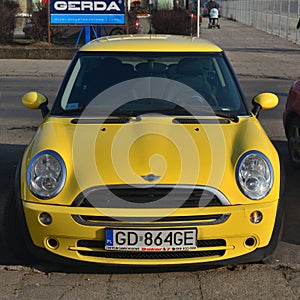 Yellow Mini Cooper
