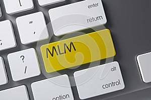 Yellow MLM Keypad on Keyboard. 3D.